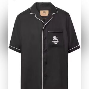 Supreme Burberry in hand, silk pajama shirt